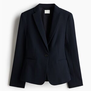 H&M Fitted Jacket Blazer US12 Navy Blue Used